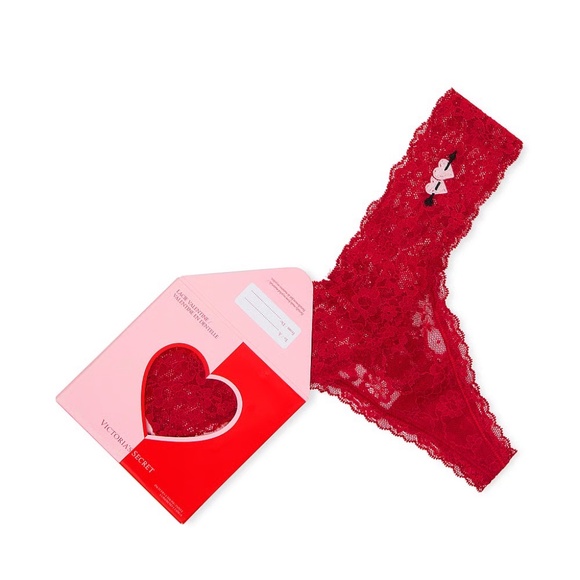 Victoria's Secret Lacie Valentine Boxed Thong Panty Lipstick Medium NEW - Picture 3 of 4